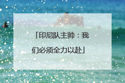 印尼队主帅：我们必须全力以赴